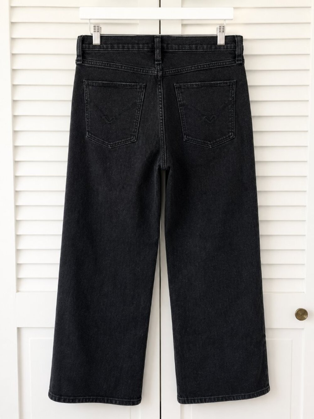 Hudson Rosie Wide Leg Ankle Jeans 29 Black High Rise Stretch Denim - Picture 4 of 6